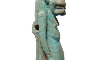 Egyptian light blue faience amulet of Taweret