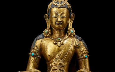 A fine gilt-bronze figure of Amitayus