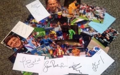 Football collection 40 assorted signed white cards, 7x5 and 6x4 photos from players past and present some well-known names....