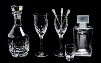 * A Group of Lalique Molded and Frosted Glassware