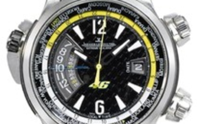 JAEGER-LECOULTRE | A LIMITED EDITION TITANIUM AUTOMATIC WORLD TIME WRISTWATCH WITH ALARM AND DATE REF 150.T.42 CASE 2473241 NO 070/946 MASTER COMPRESSOR EXTREME W-ALARM 46 VALENTINO ROSSI CIRCA 2010