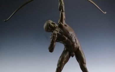 Lucien Alliot (1877-1967) Bronze Archer Sculpture
