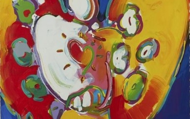Peter Max "Angel with Heart" Oil on Paper