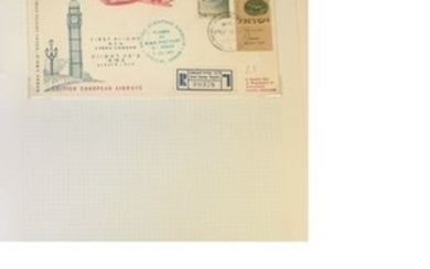 Rare Israel first flight cover collection mainly FDI dating 1950s to 1970s nearly 80 items some valuable, includes 1957 BEA......