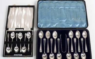 Six silver coffee spoons, Birmingham 1965 and twelve