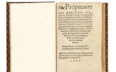 Thibault LESPLEIGNEY 1496-1550 Promptuaire des médecines simples