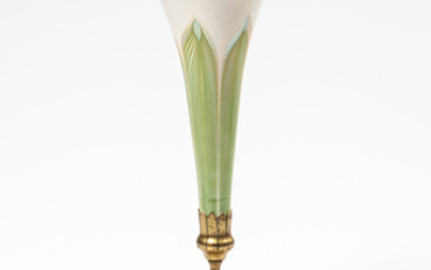 Tiffany Studios Pulled Feather Vase in Bronze Dore Mount