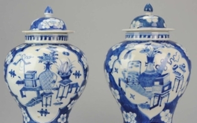 Pair ofporcelain vases Kangxi Marked- China- 19C