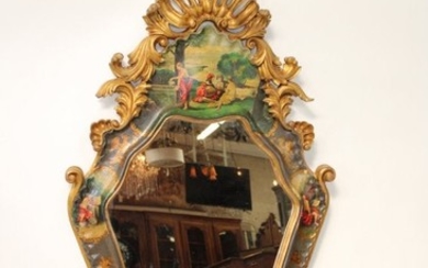 Rococo style painted mirror