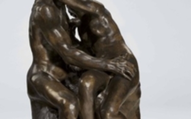 Auguste Rodin (1840-1917), Baiser, moyen modèle dit "Taille de la Porte" - modèle avec base simplifiée