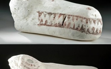 Romano- Egyptian Painted Plaster Crocodile Mummy Mask