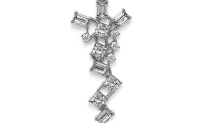2.2 ctw Princess Cut Diamond Designer Necklace 18K White Gold