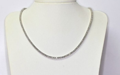6.36 Ct tennis Diamond necklace in 18kt gold - Size: 44 cm. NO reserve price.