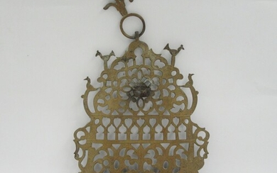Bronze Chanukah menorah. Morocco