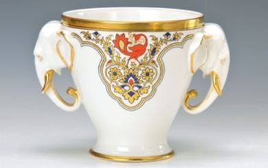 cachepot, Fürstenberg, 20th c., porcelain, handle in...