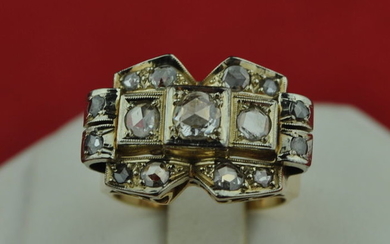 18 kt. White gold, Yellow gold - Ring Diamond