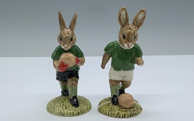 2pc Royal Doulton Bunnykins Figurines, Footballers DB117/116