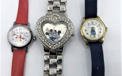 3 Assorted Novelty Watches: Cinderella, Minnie Mouse