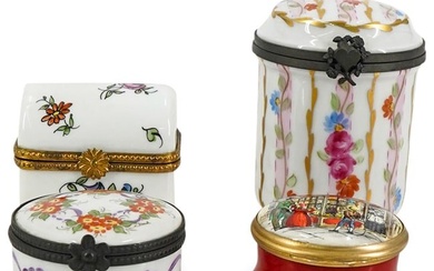 (4 Pc) Limoges / Sevres / Cartier Trinket Box Grouping Collection