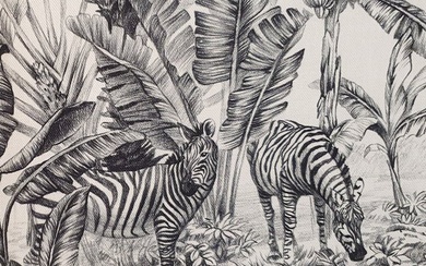 400x280cm! Rare toile de jouy fabric Africa-Artistic design - Textile - 400 cm - 280 cm