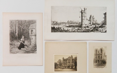 5 European etchings of Architecture