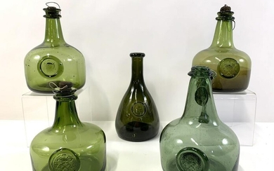 5 Hand Blown Souvenir Bottles
