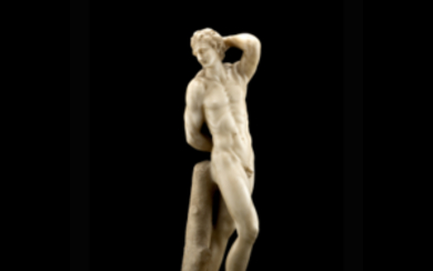 After Alessandro Vittoria "Saint Sebastian" marble sculpture. 18th century (h. cm 57) (defects)