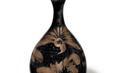 A RUSSET-PAINTED BLACK-GLAZED VASE, YUHUCHUNPING, JIN DYNASTY (1115-1234)