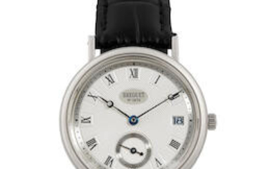 Breguet. A White Gold Wristwatch with Date