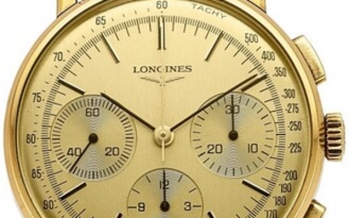 54021: Longines, Fine 18k Yellow Gold Chronograph, Valj