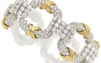 55021: Diamond, Platinum, Gold Bracelet, Schlumberger f