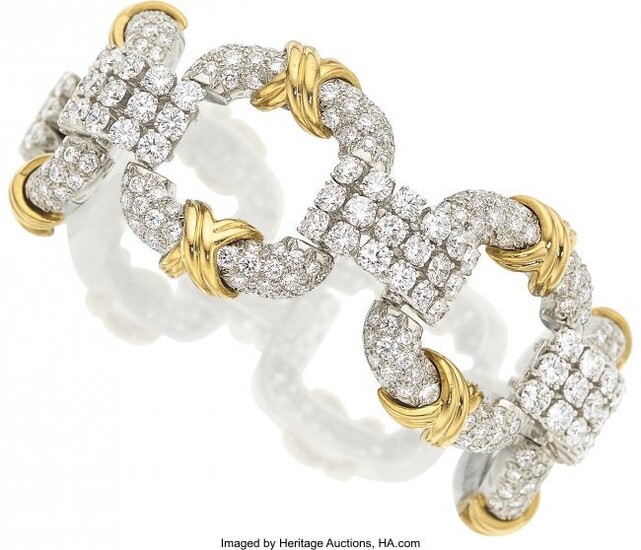 55021: Diamond, Platinum, Gold Bracelet, Schlumberger f
