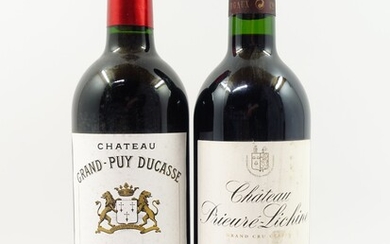 6 bouteilles 3 bts : CHÂTEAU PRIEURE LICHINE 1999 4è GC Margaux (étiquettes léger abimées)3...