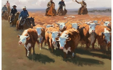 67021: Xiang Zhang (American, b. 1954) The Cattle Drive