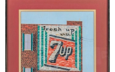7 Up Gouache Painting attributed to Jack Burgess