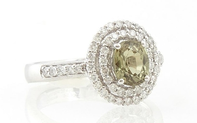 Lady's Platinum Dinner Ring, with an oval 1.25 carat