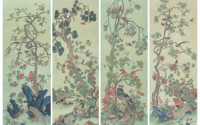 78121: Chinese School (19th Century) Birds (Four Works)