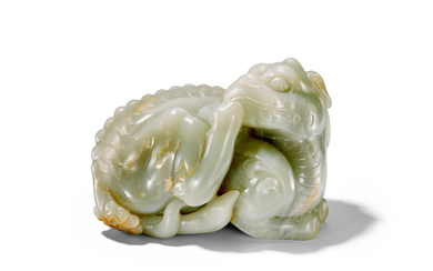 A celadon jade mythical beast