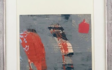 Untitled (abstract repainting on book print), 1957