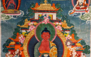 Himalayan Painted Thangka, Amitabha