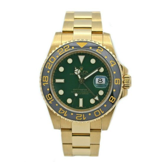 Rolex GMT-Master II 18k Yellow Gold w/ Green Dial &