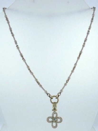 Julie Hill 14k White Gold Chain Necklace Diamond Cross