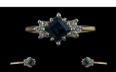 9ct Gold Sapphire & Diamond Set Ring, weight 2.0 grams, Ring...