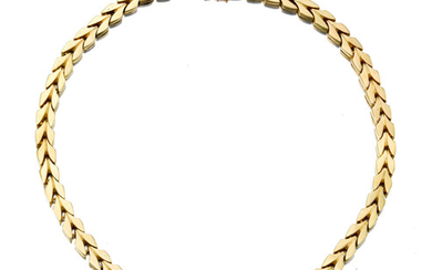 A 14k gold and diamond necklace