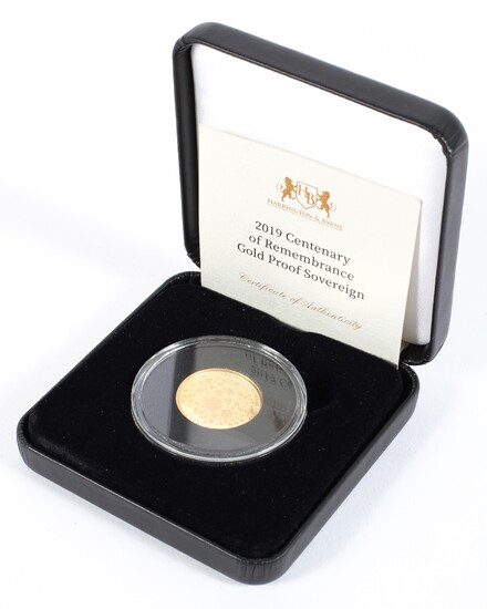 A 2019 Centenary of Remembrance Gold Proof Sovereign
