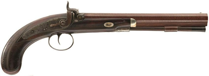 A 32-BORE PERCUSSION OFFICER'S PISTOL BY EGG, 10inch