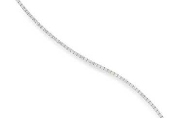 A 3.21 CARAT DIAMOND LINE BRACELET set with a single
