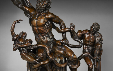 A BRONZE GROUP OF THE LAOCOÖN ITALIAN, POSSIBLY ROMAN, AFTER THE ANTIQUE, SECOND HALF 17TH CENTURY