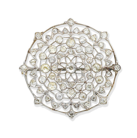 A Belle Époque diamond brooch,, circa 1910