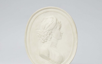 A Berlin KPM biscuit porcelain plaque with a portrait of Queen Luise